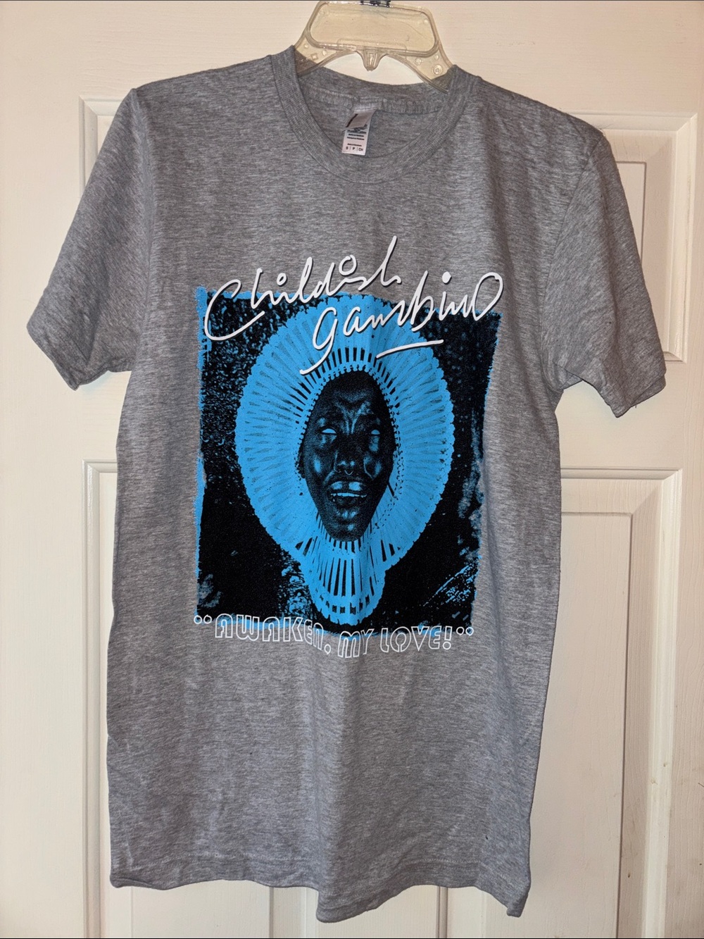 Childish Gambino Gray Graphic T-Shirt - Blue Print Small NWOT